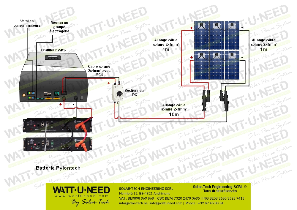 Kit autoconsommation 6 panneaux 5kVA lithium